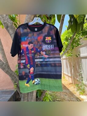 FC Barcelona Messi #10 Graphic  ⚽️ T Shirt Barcelona Qatar Airways Full Print